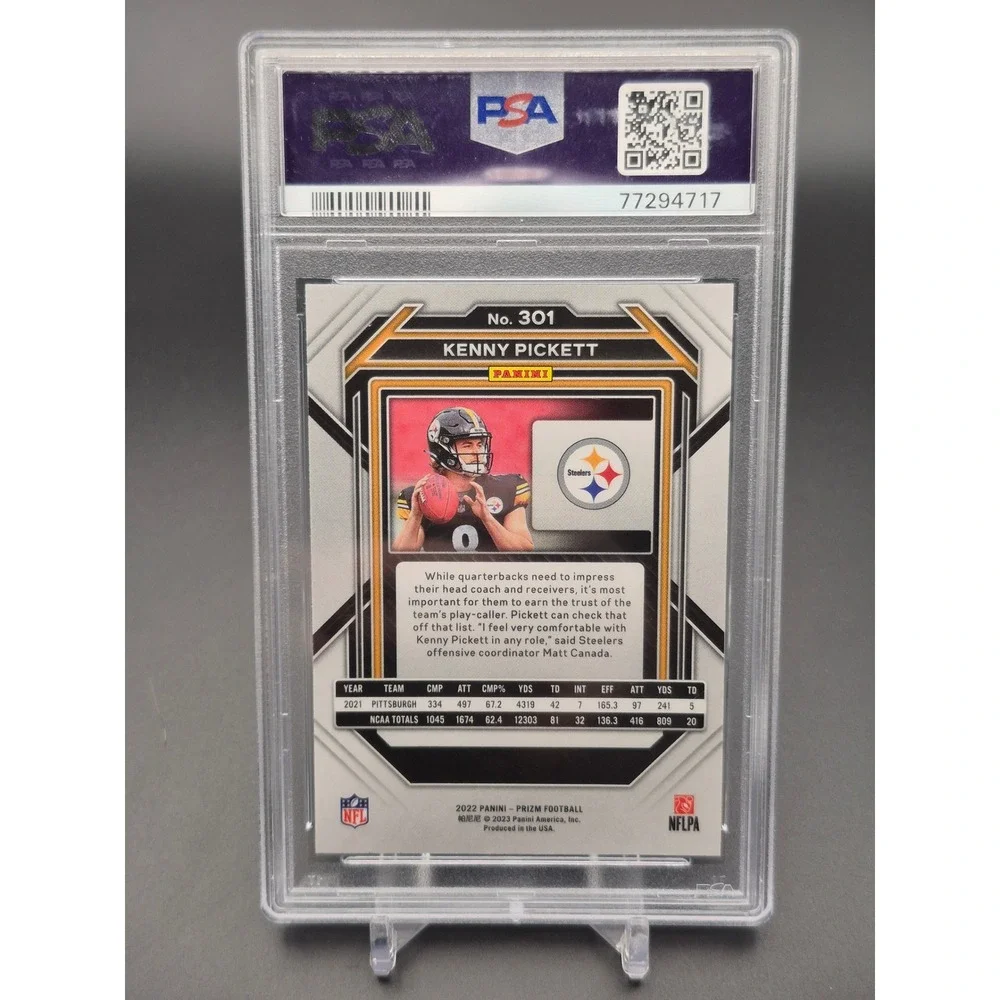 2022 Panini Prizm Kenny Pickett #301 Base Rookie RC PSA 10 GEM‎ MT Steelers